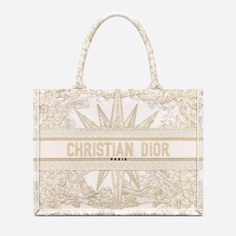 TOP Dior Book Tote Reve d'Infini Motif Canvas White 0113