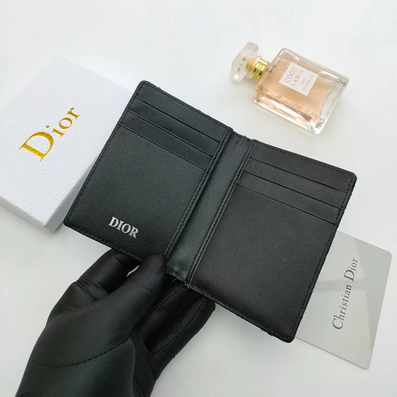 Cheap TOP Dior Bi-Fold Card Holder Oblique Motif Canvas Calfskin Black 0112