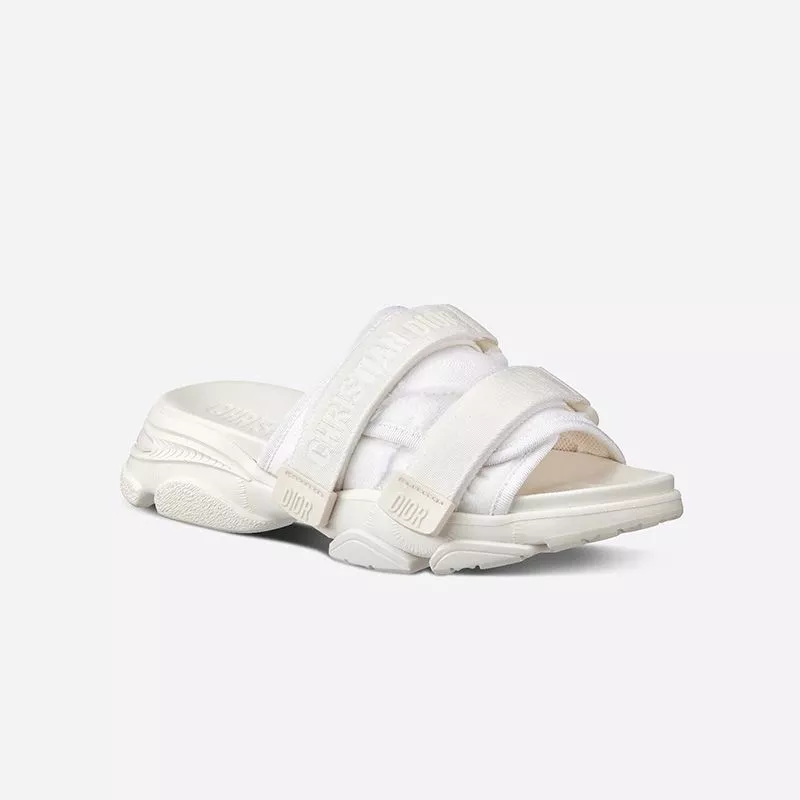 TOP Dior D-Wander Slides Women Camouflage Technical Fabric White 0117