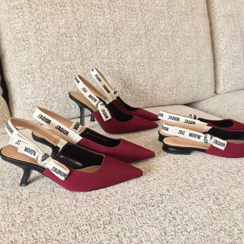 TOP J'Adior Slingback Pumps Women Technical Fabric Burgundy 0113