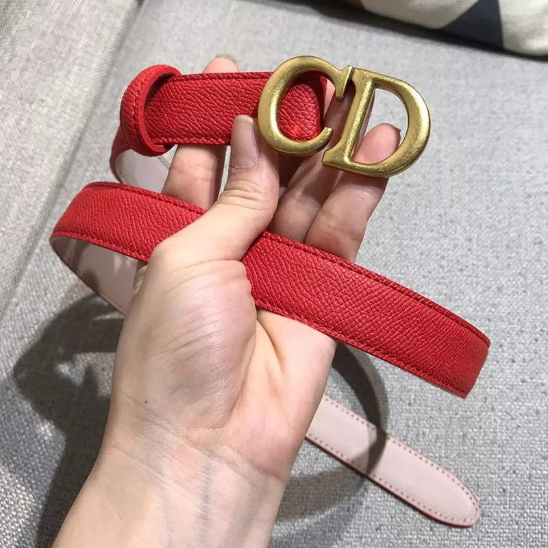 TOP Dior CD Belt Calfskin Red 0112