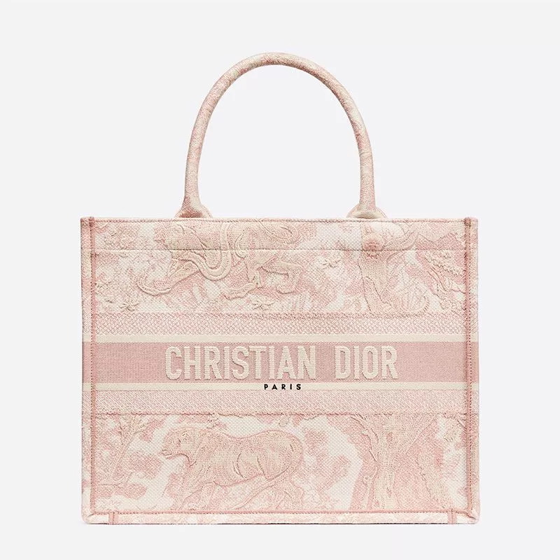 TOP Dior Book Tote Toile De Jouy Motif Canvas Pink 0113