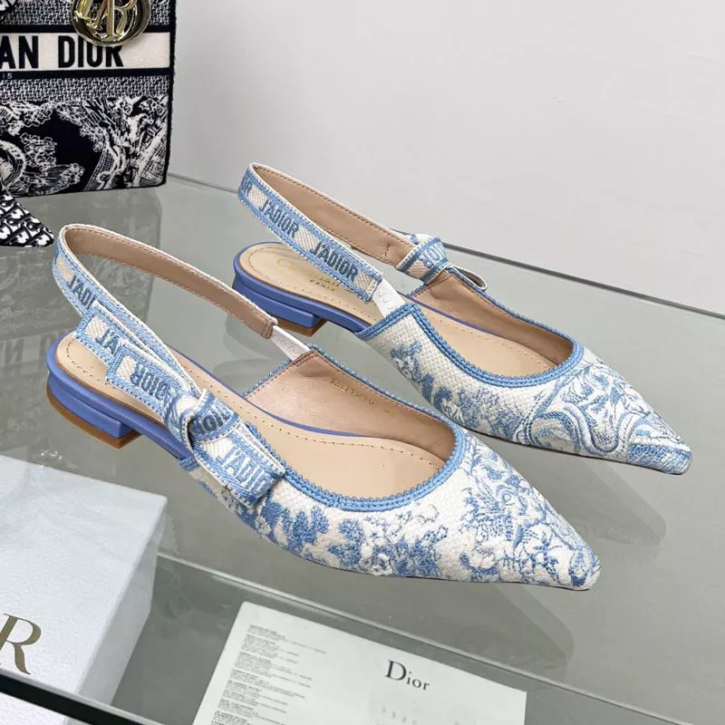 Cheap TOP J'Adior Slingback Pumps Women Toile de Jouy Motif Canvas Sky Blue 0116