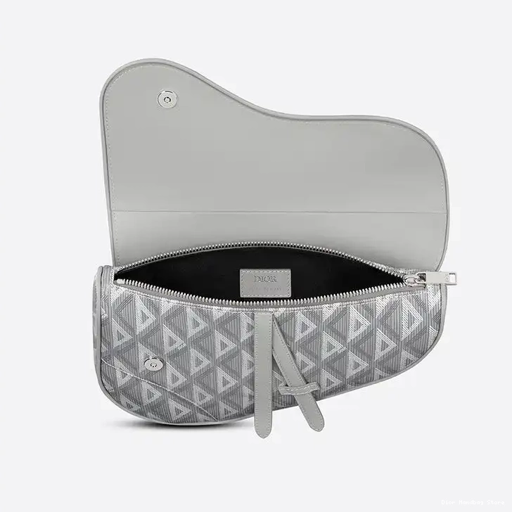 Cheap TOP Crossbody Motif Dior CD Saddle Diamond Canvas Grey 0223