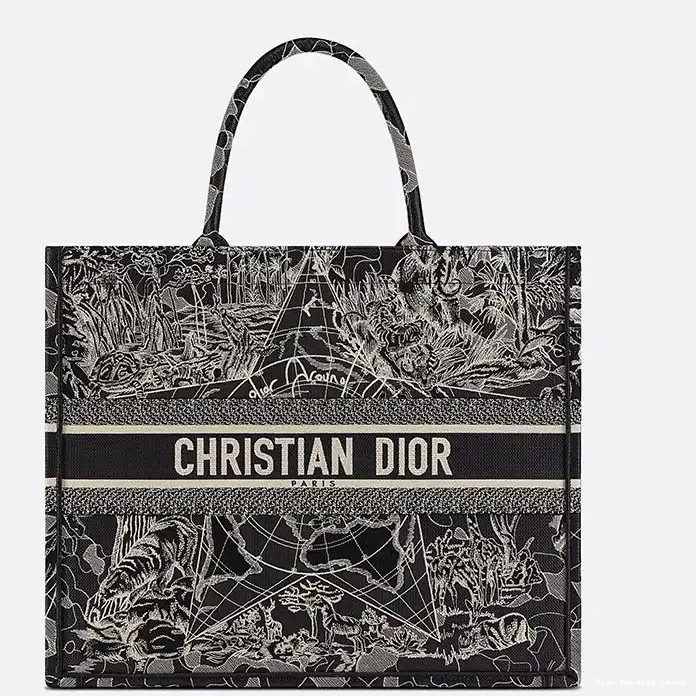 Cheap TOP the World Book Dior Tote Canvas Black Motif Around 0223