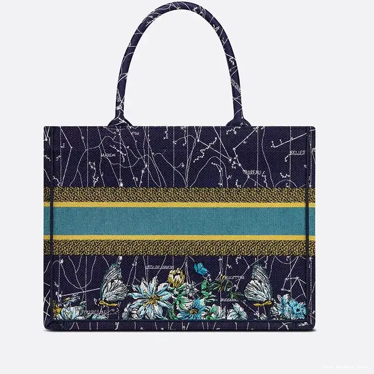 Cheap TOP Dior Tote Blue Book Constellation Motif Canvas 0224