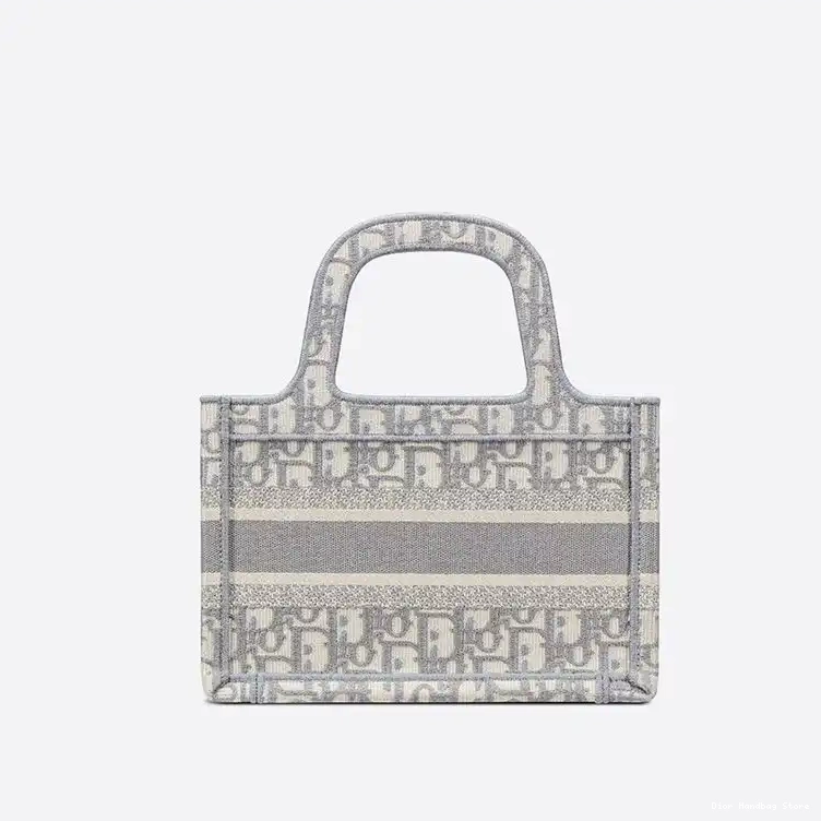 Cheap TOP Mini Dior Canvas Motif Grey Oblique Tote Book 0226