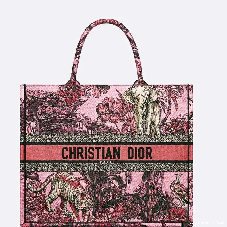 Cheap TOP Toile Jouy Canvas Motif Pink Book Tote Voyage Dior De 0222