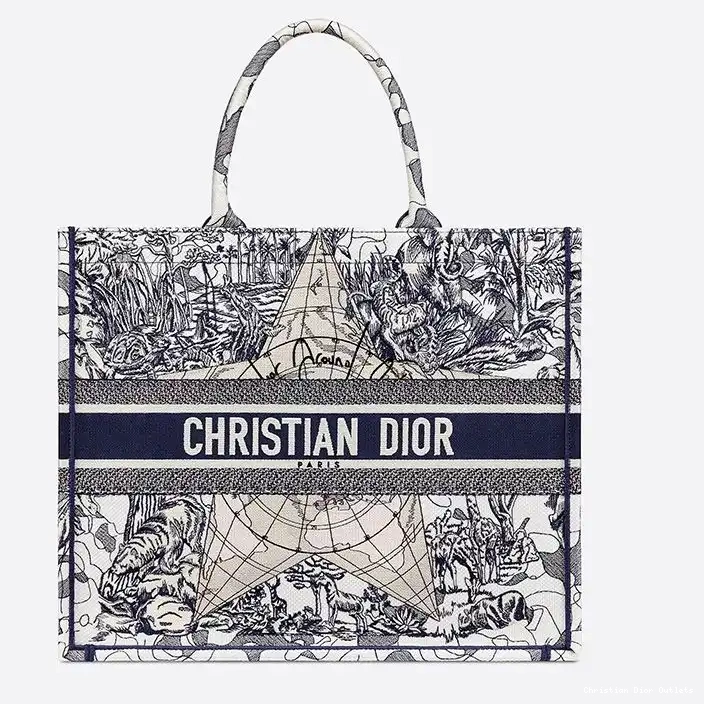 Cheap TOP Blue Canvas Book the World Tote Motif Dior Around 0222