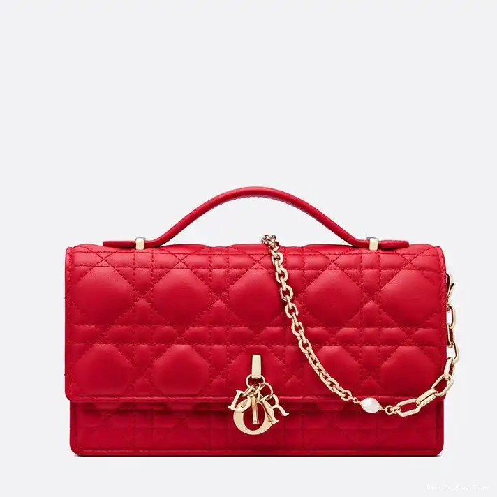 Cheap TOP Mini Cannage Dior Bag Lambskin Miss Red Handle Top 0223