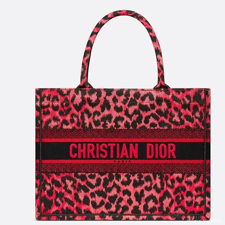 Cheap TOP Red Motif Book Tote Dior Canvas Mizza 0223