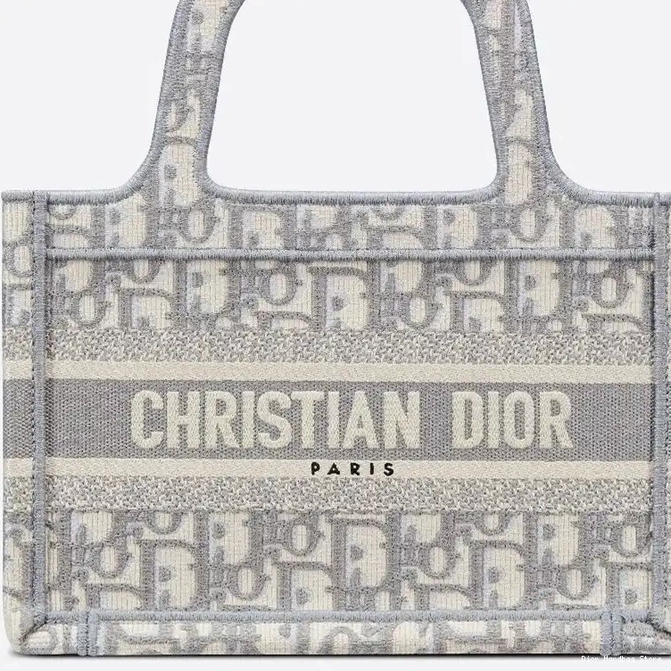 Cheap TOP Mini Dior Canvas Motif Grey Oblique Tote Book 0226