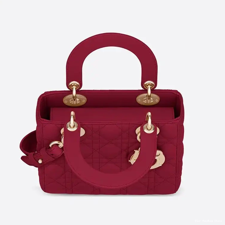 Cheap TOP My Cannage Dior Bag Lady Lambskin Red ABCDior 0223