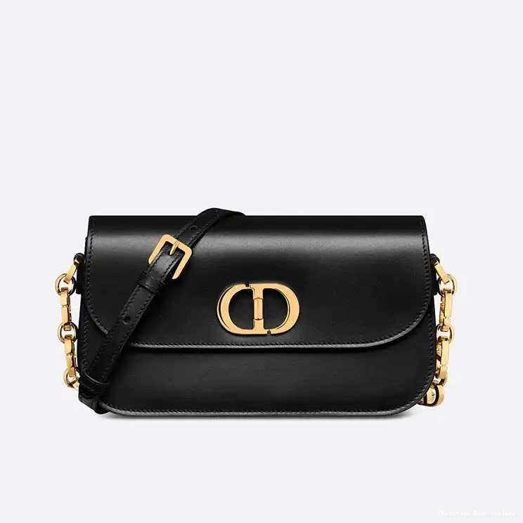 Cheap TOP Dior Avenue Calfskin Box Black Montaigne 30 Bag 0222