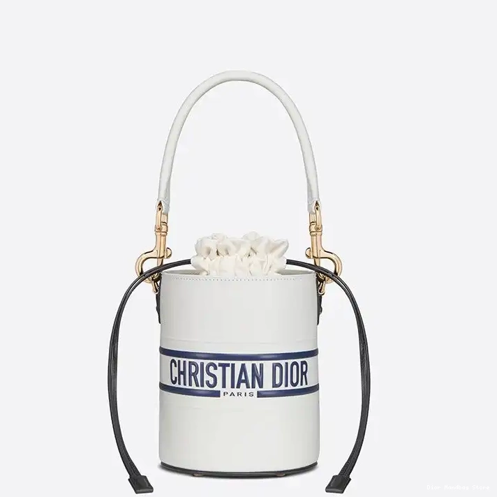 Cheap TOP Bag Vibe Smooth Calfskin Small Dior Bucket White 0224