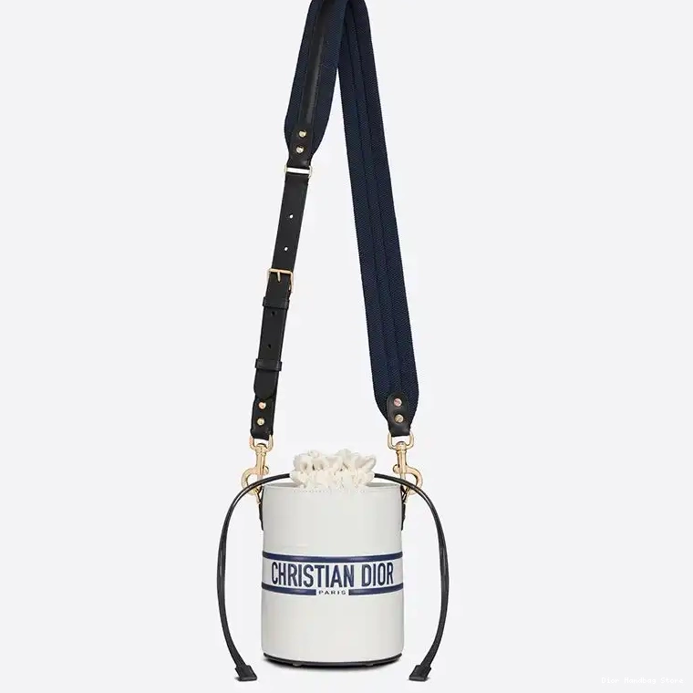 Cheap TOP Bag Vibe Smooth Calfskin Small Dior Bucket White 0224